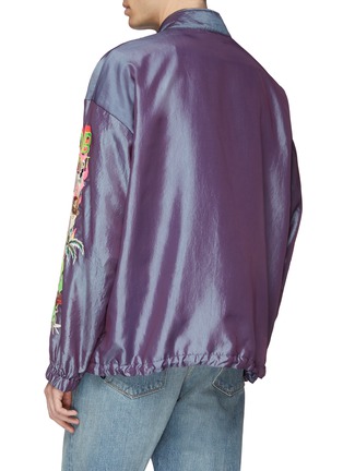 Back View - Click To Enlarge - DOUBLET - 'Chaos' embroidered sleeve half-zip sweatshirt