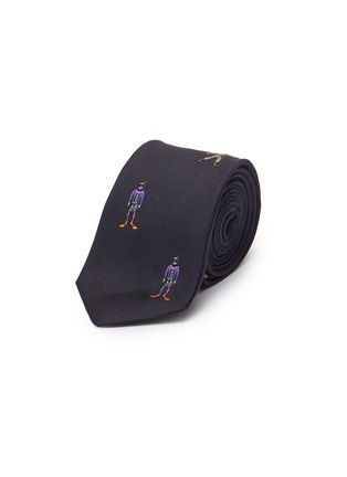 Main View - Click To Enlarge - PAUL SMITH - 'People' graphic embroidered silk tie