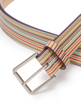 Detail View - Click To Enlarge - PAUL SMITH - Stripe leather belt
