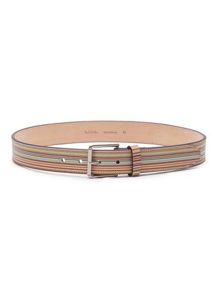 Main View - Click To Enlarge - PAUL SMITH - Stripe leather belt