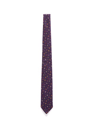 Main View - Click To Enlarge - PAUL SMITH - Floral embroidered silk tie