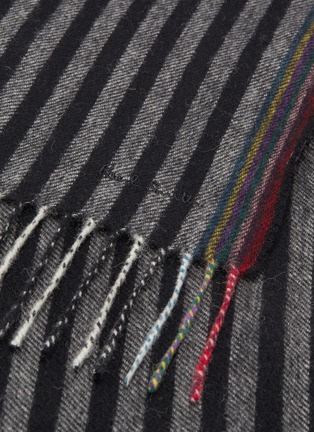 Detail View - Click To Enlarge - PAUL SMITH - Contrast border stripe wool-cashmere twill scarf