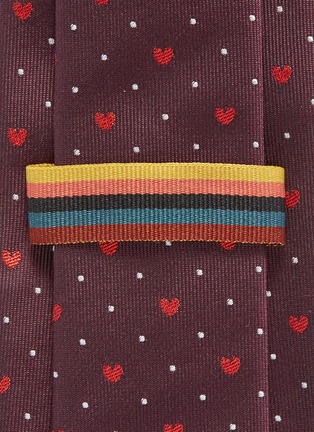Detail View - Click To Enlarge - PAUL SMITH - Polka dot heart embroidered silk tie