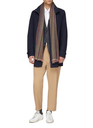Figure View - Click To Enlarge - PAUL SMITH - Detachable vest Loro Piana Green Storm System® wool coat