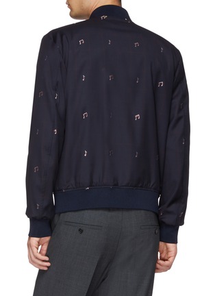Back View - Click To Enlarge - PAUL SMITH - Musical note embroidered wool bomber jacket