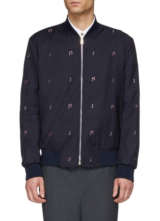 Main View - Click To Enlarge - PAUL SMITH - Musical note embroidered wool bomber jacket