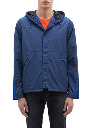 Main View - Click To Enlarge - PS PAUL SMITH - Stripe sleeve hooded windbreaker jacket