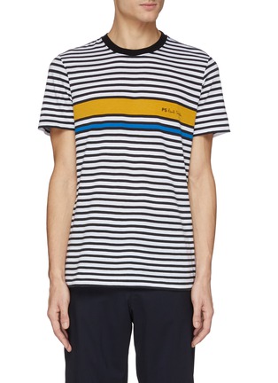 Main View - Click To Enlarge - PS PAUL SMITH - Colourblock stripe T-shirt