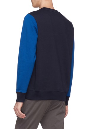 Back View - Click To Enlarge - PS PAUL SMITH - Fox embroidered colourblock stripe sweatshirt