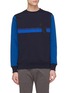 Main View - Click To Enlarge - PS PAUL SMITH - Fox embroidered colourblock stripe sweatshirt