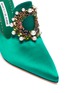 Detail View - Click To Enlarge - MANOLO BLAHNIK - 'Tilda 105' embellished brooch satin mules