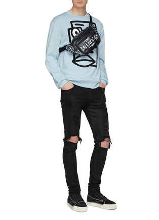 Figure View - Click To Enlarge - HACULLA - 'Confused Face' chenille patch sweatshirt