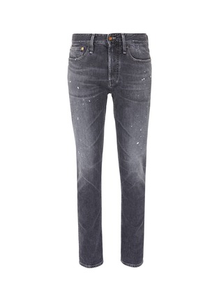 Main View - Click To Enlarge - DENHAM - 'Razor' paint splatter distressed slim fit jeans