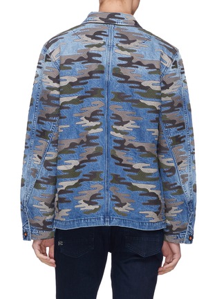 Back View - Click To Enlarge - DENHAM - 'Bruler' camouflage embroidered denim jacket