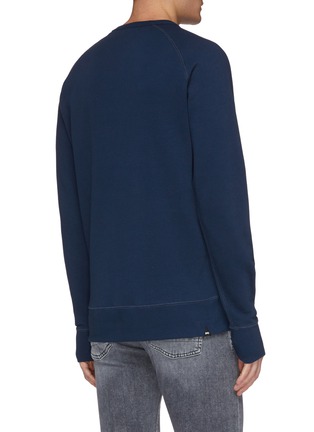 Back View - Click To Enlarge - DENHAM - 'Scout' geometric logo embroidered raglan sweatshirt