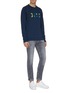 Figure View - Click To Enlarge - DENHAM - 'Scout' geometric logo embroidered raglan sweatshirt