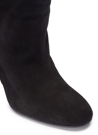 Detail View - Click To Enlarge - STUART WEITZMAN - 'Charlie' leather tab suede knee high boots