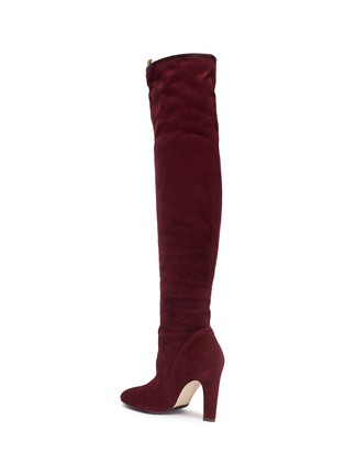 Detail View - Click To Enlarge - STUART WEITZMAN - 'Edie' leather panel stretch suede knee high boots