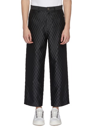 Main View - Click To Enlarge - MEANSWHILE - 'X-Hack' quilted wide leg pants