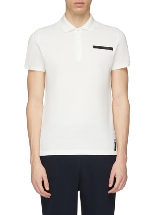 Main View - Click To Enlarge - FENDI SPORT - 'Bag Bugs' tape polo shirt