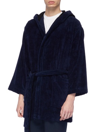 Front View - Click To Enlarge - FENDI SPORT - 'Bag Bugs' panel bathrobe