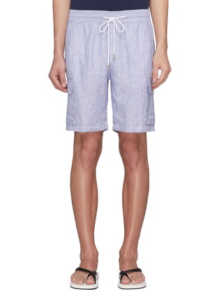 Main View - Click To Enlarge - VILEBREQUIN - Stripe linen cargo shorts