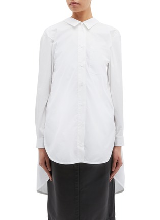 Main View - Click To Enlarge - MATÉRIEL - Two-in-one tie drape back shirt