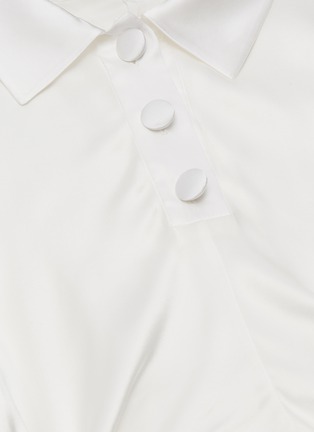  - MATÉRIEL - Ruched cutout waist drape silk blouse