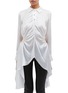 Main View - Click To Enlarge - MATÉRIEL - Ruched cutout waist drape silk blouse