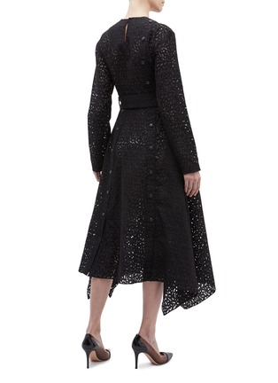 Back View - Click To Enlarge - MATÉRIEL - Belted button leopard lace dress
