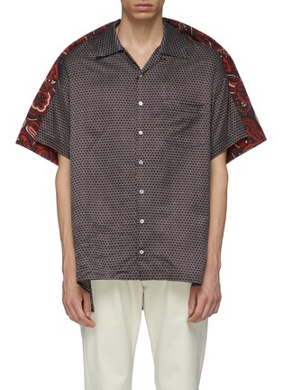 Main View - Click To Enlarge - Y/PROJECT - Contrast layered shoulder graphic print bowling shirt