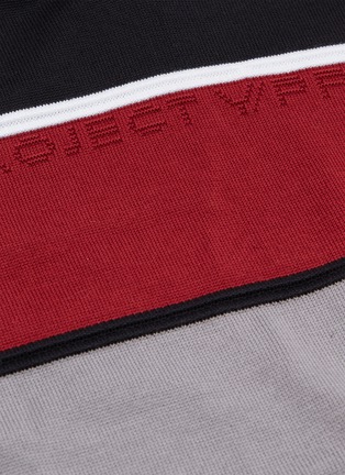  - Y/PROJECT - Logo intarsia colourblock knit hoodie