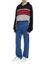 Figure View - Click To Enlarge - Y/PROJECT - Logo intarsia colourblock knit hoodie
