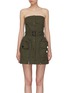 Main View - Click To Enlarge - JINNNN - Belted zip front strapless bustier dress