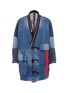 Main View - Click To Enlarge - YVES DELORME - Zip lapel patchwork unisex denim kimono coat