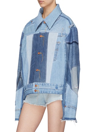 Front View - Click To Enlarge - ATELIER RESERVÉ  - Patchwork unisex denim jacket