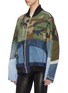 Front View - Click To Enlarge - YVES DELORME - Camouflage print twill panel unisex denim bomber jacket