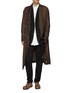 Figure View - Click To Enlarge - UMA WANG - Palm tree print shawl lapel double breasted coat