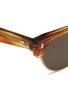 Detail View - Click To Enlarge - CELINE - Metal rim tortoiseshell acetate cat eye sunglasses
