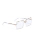 Figure View - Click To Enlarge - CELINE - Metal browline acetate square optical glasses