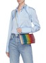Front View - Click To Enlarge - JUDITH LEIBER - 'Fizzoni' rainbow crystal pavé clutch