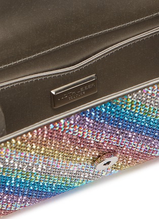 Detail View - Click To Enlarge - JUDITH LEIBER - 'Fizzy' rainbow stripe crystal pavé clutch