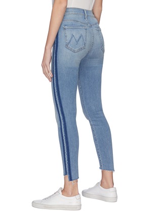 Back View - Click To Enlarge - MOTHER - 'The Stunner' stripe outseam staggered cuff skinny jeans