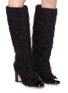 Figure View - Click To Enlarge - RODO - Patent toe tinsel knee high boots