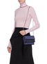 Figure View - Click To Enlarge - RODO - Strass layered flap satin clutch