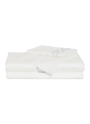 Main View - Click To Enlarge - FRETTE - Pearls Embroidery king size duvet set – Milk/Scoglio