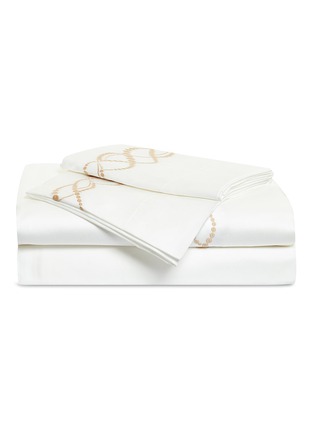 Main View - Click To Enlarge - FRETTE - Pearls Embroidery king size duvet set – Milk/Powder Pink