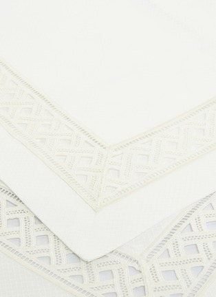 Detail View - Click To Enlarge - FRETTE - Lozenge Lace queen size duvet set – Milk