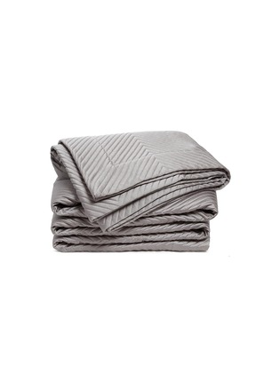 Main View - Click To Enlarge - FRETTE - Herringbone king size bedcover – Slate Grey