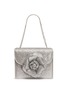 Detail View - Click To Enlarge - OSCAR DE LA RENTA - 'TRO' floral appliqué strass mini satin crossbody bag